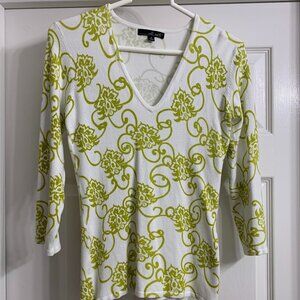 Willi Smith Brand Women's White Sweater with Design, Size Small